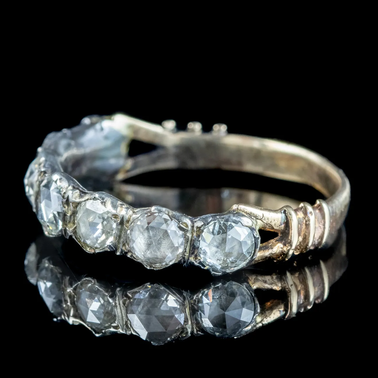 Antique Georgian Diamond Half Eternity Ring 1.4ct Total