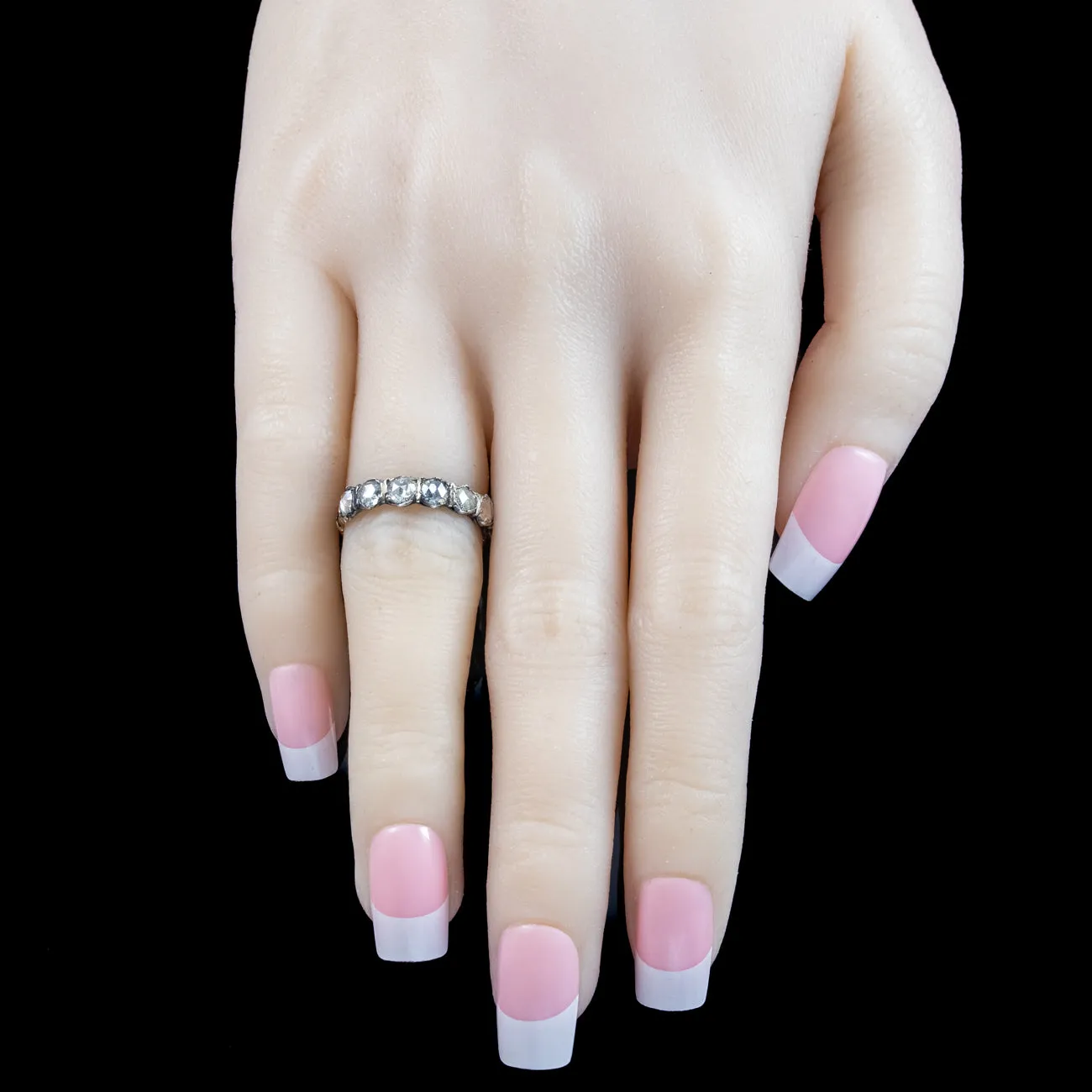 Antique Georgian Diamond Half Eternity Ring 1.4ct Total
