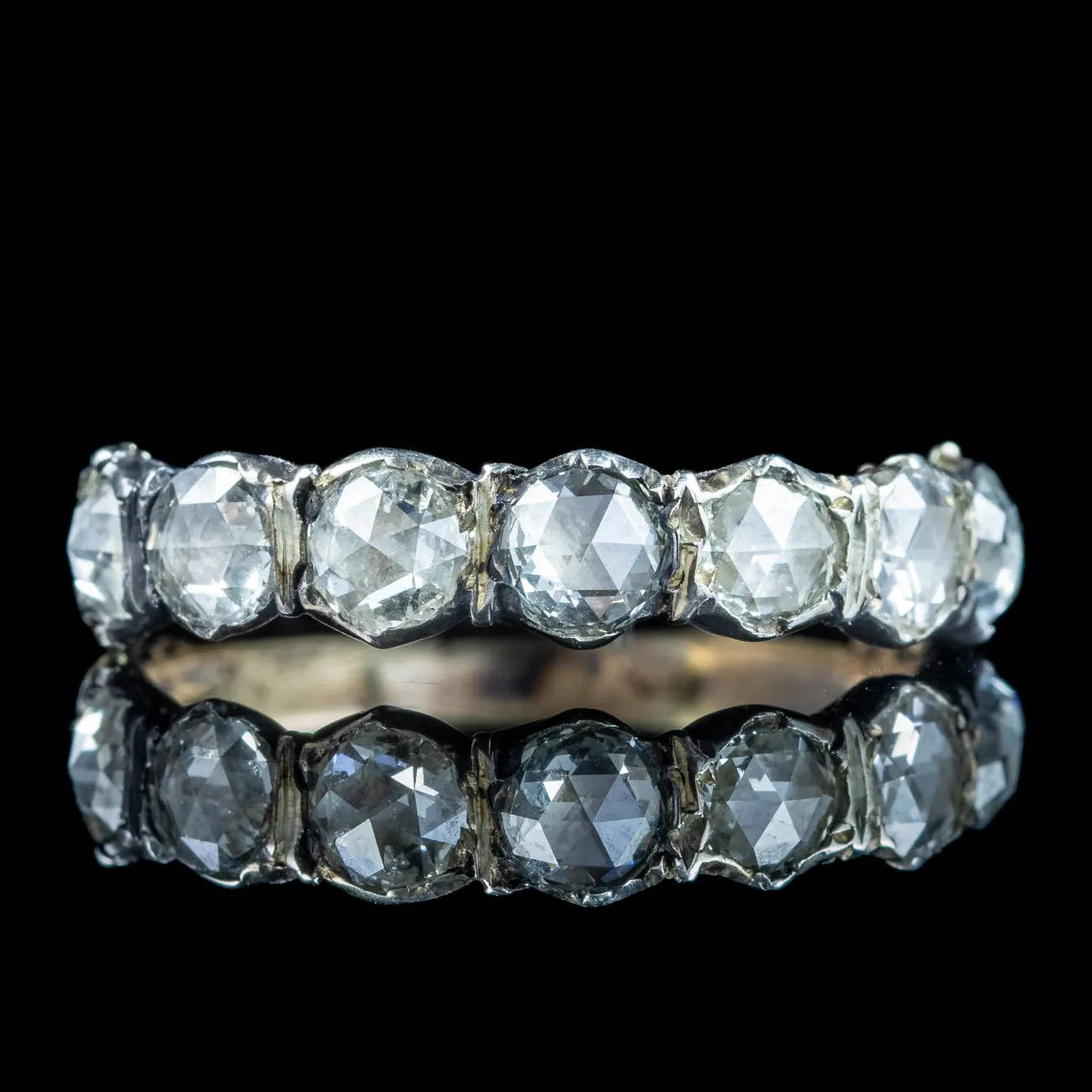 Antique Georgian Diamond Half Eternity Ring 1.4ct Total