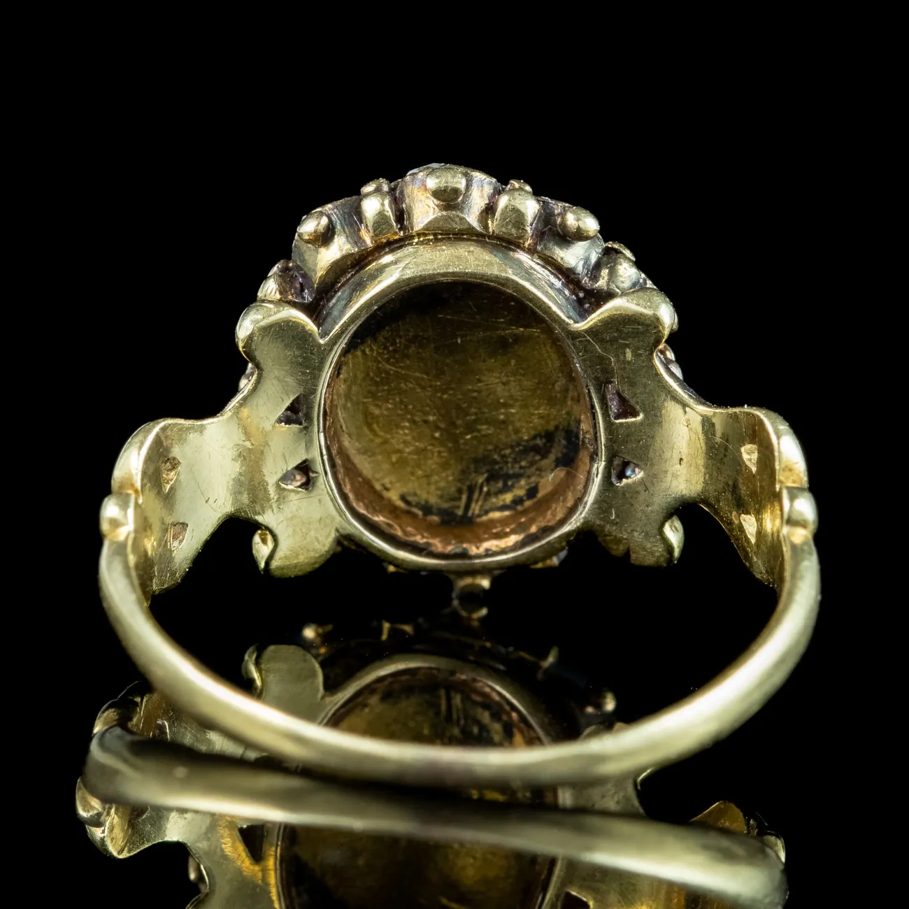 Antique Georgian Emerald Diamond Cluster Ring