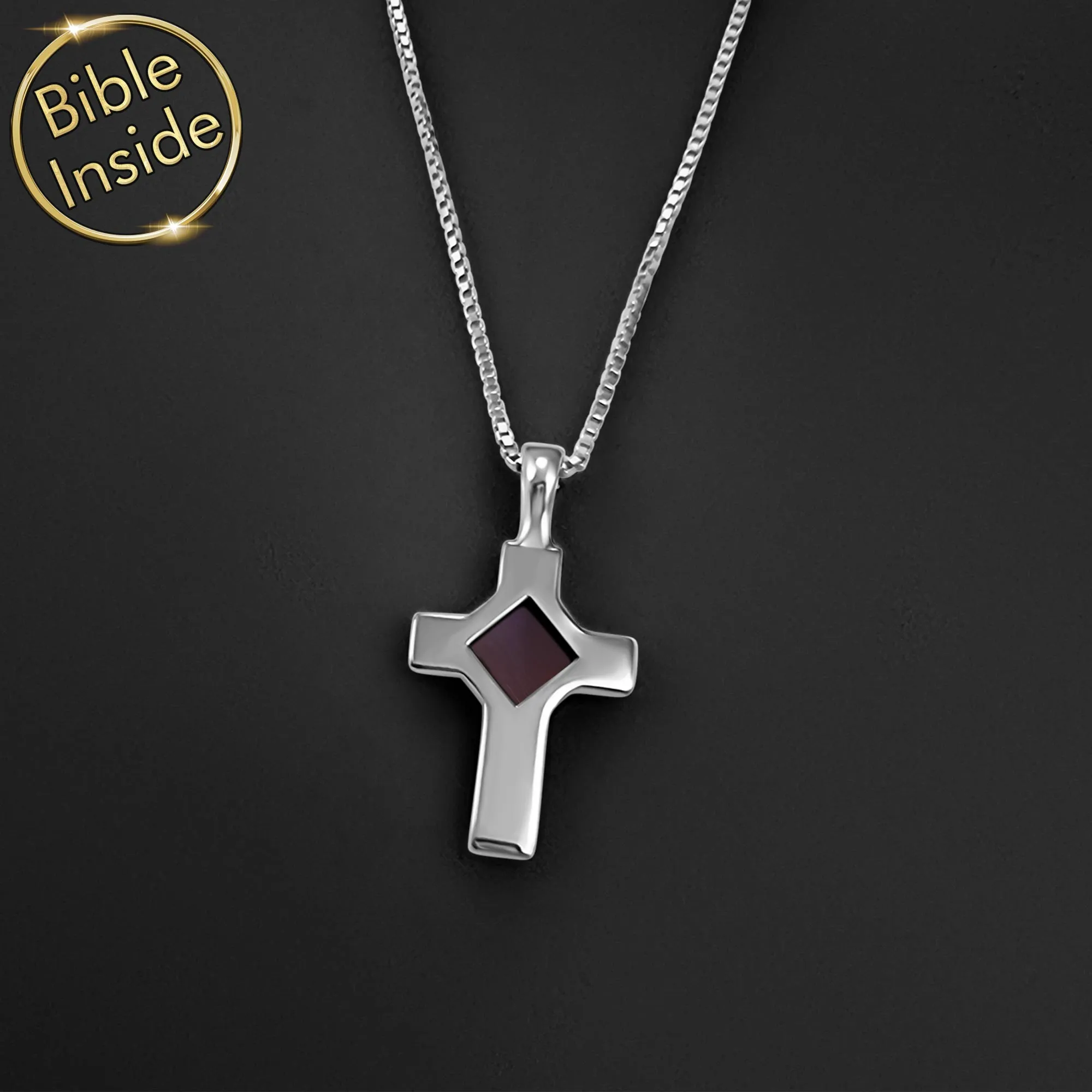 Biblical Necklace With Nano Holy Bible - Whisper Cross Necklace