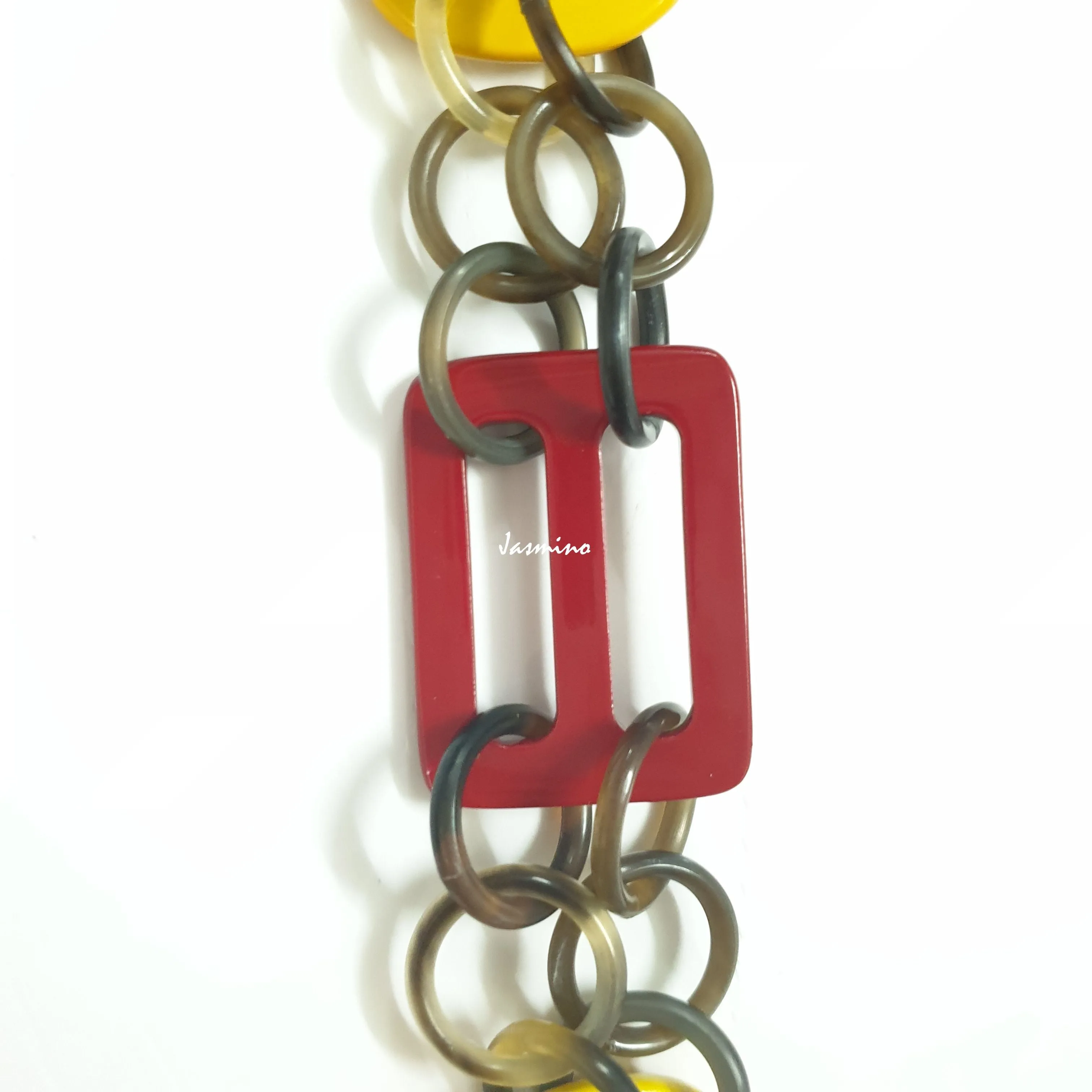 Breathtaking Trendy Necklace J18159, Made by Buffalo Horn and Lacquer
