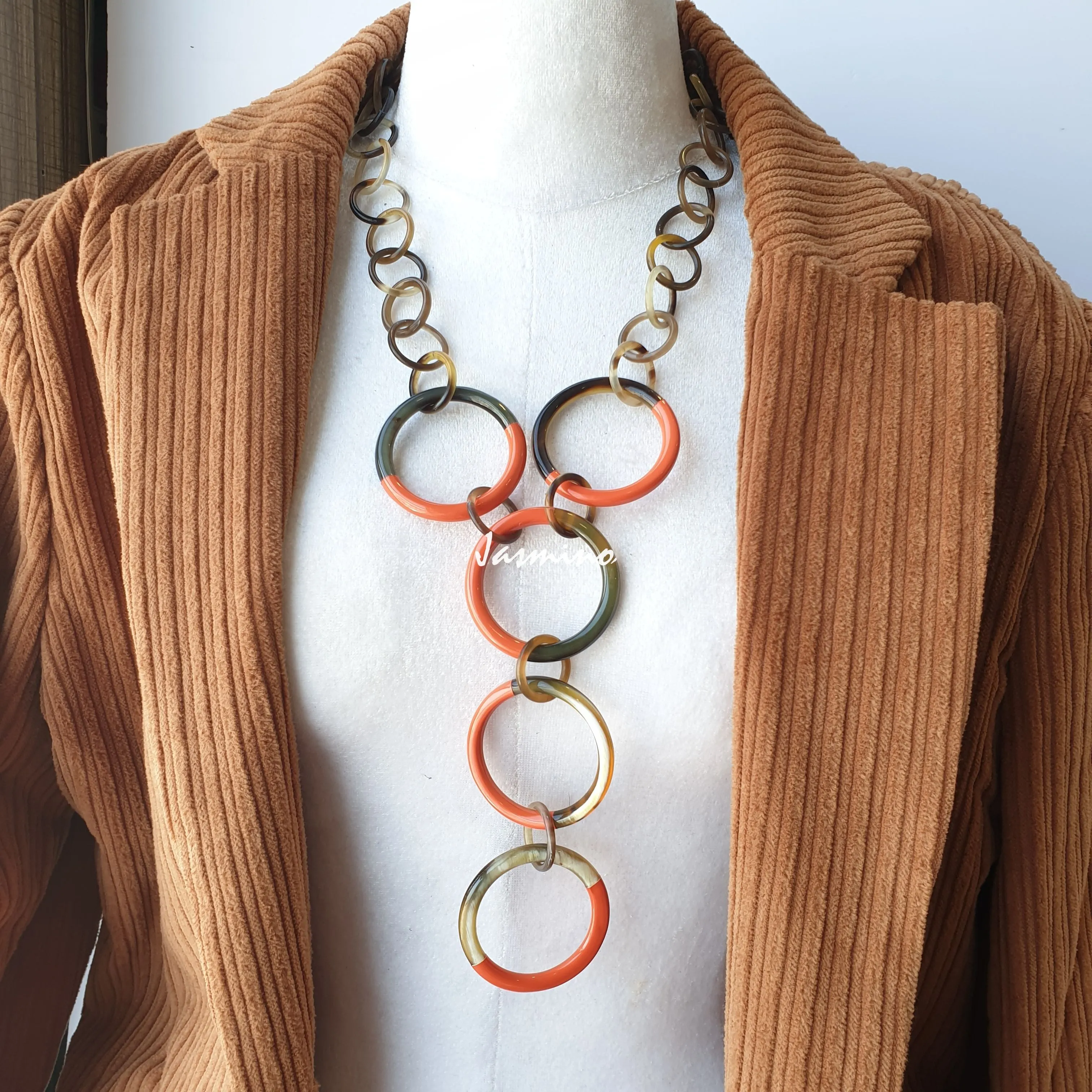 Buffalo Horn Necklace J18023, Natural Handmade from Vietnam