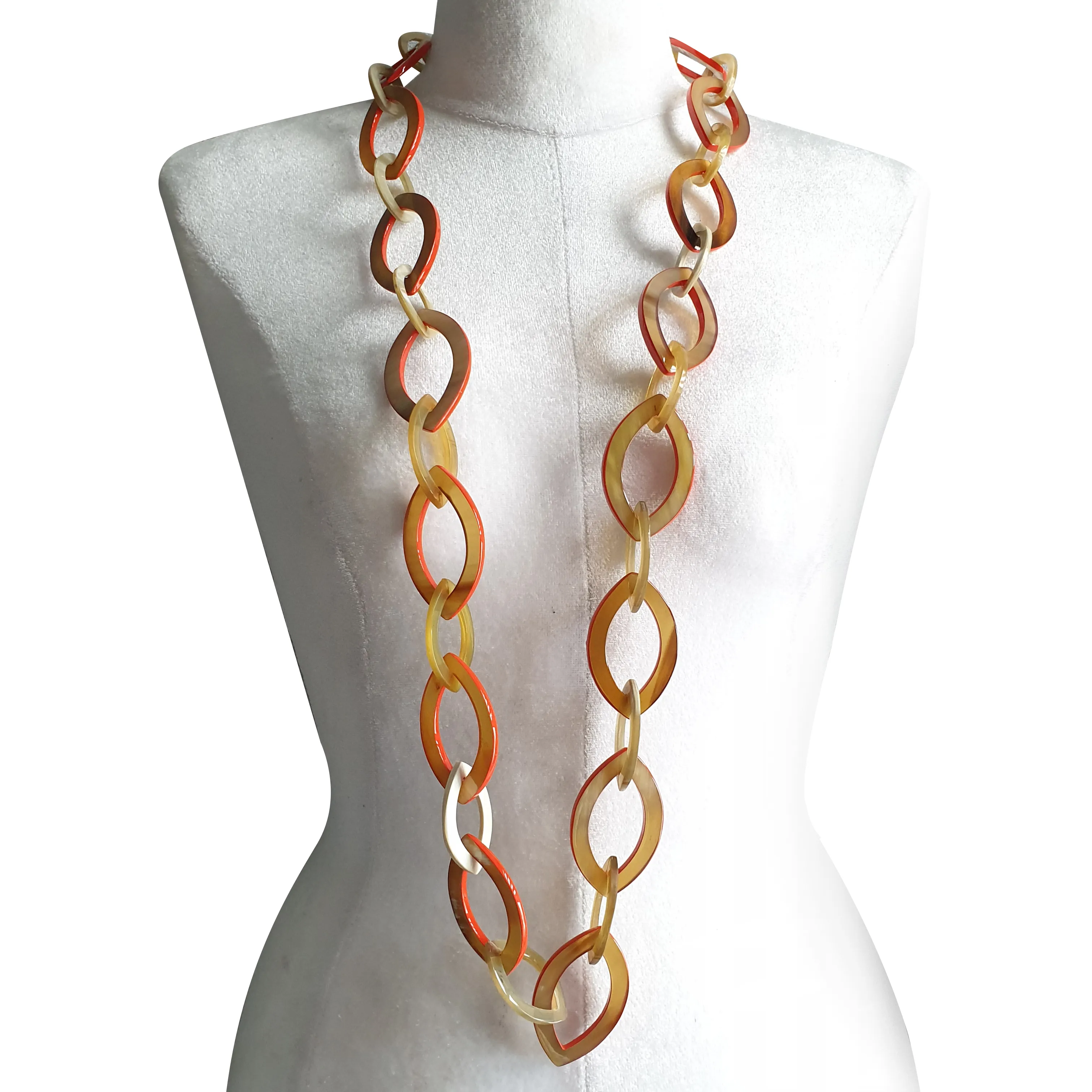 Elegant Handmade Jewelry J17712, Made by Natural Buffalo Horn and Lacquer