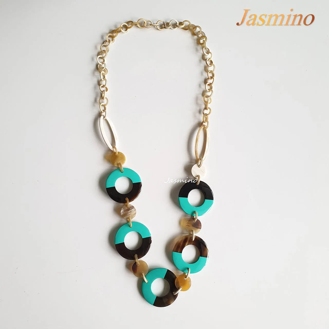 Elegant Handmade Necklace J17586, Made by Horn and Lacquer
