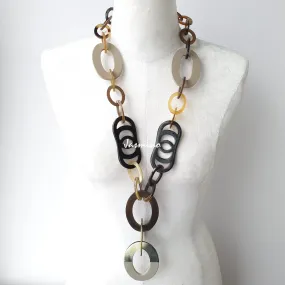 Elegant Handmade Necklace J18078, Made by Natural Buffalo Horn and Lacquer