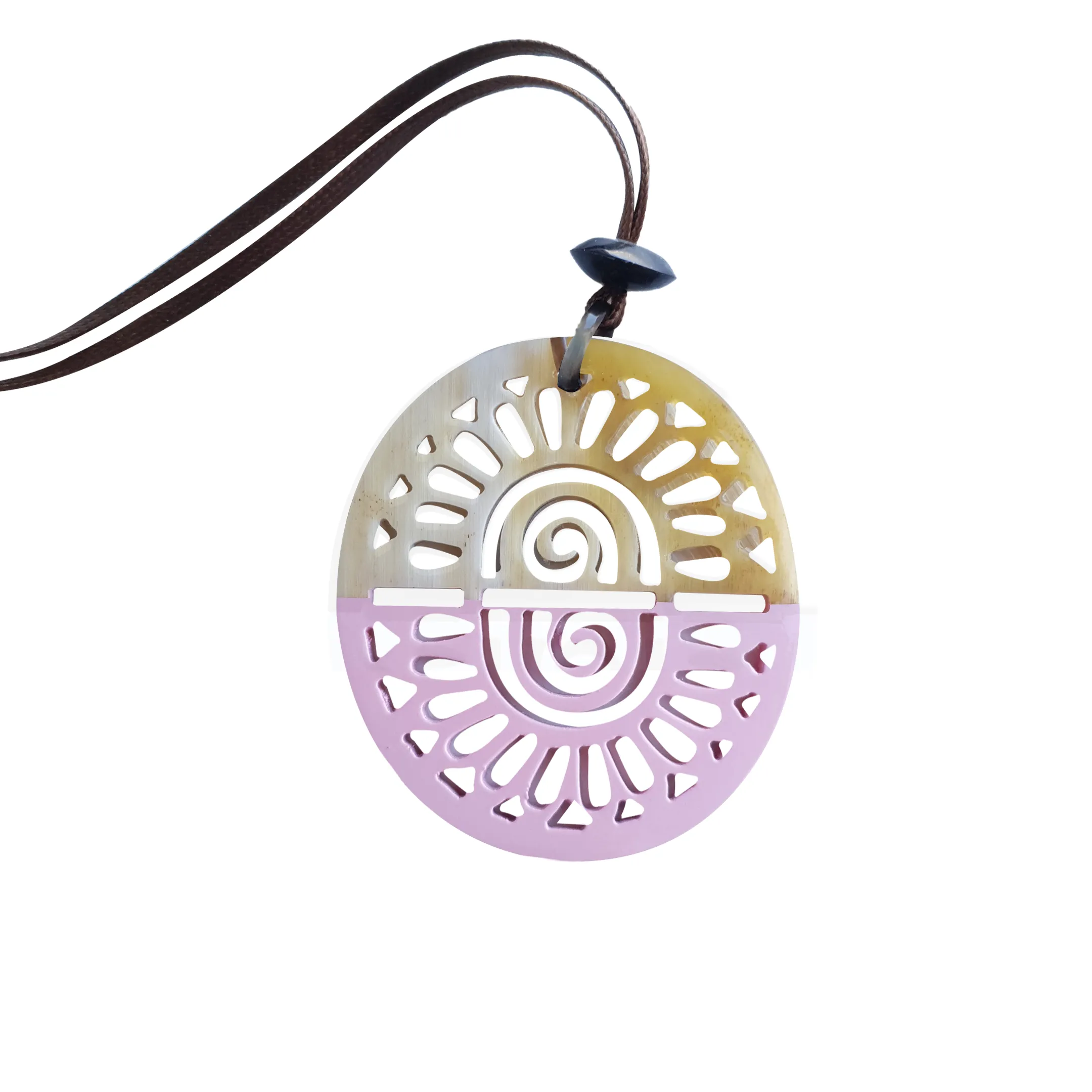 Elegant Handmade Pendant J17869, Buffalo Horn  and Lacquer Product from Vietnam
