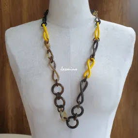 Elegant Trendy Necklace J17728, Made by Buffalo Horn and Lacquer