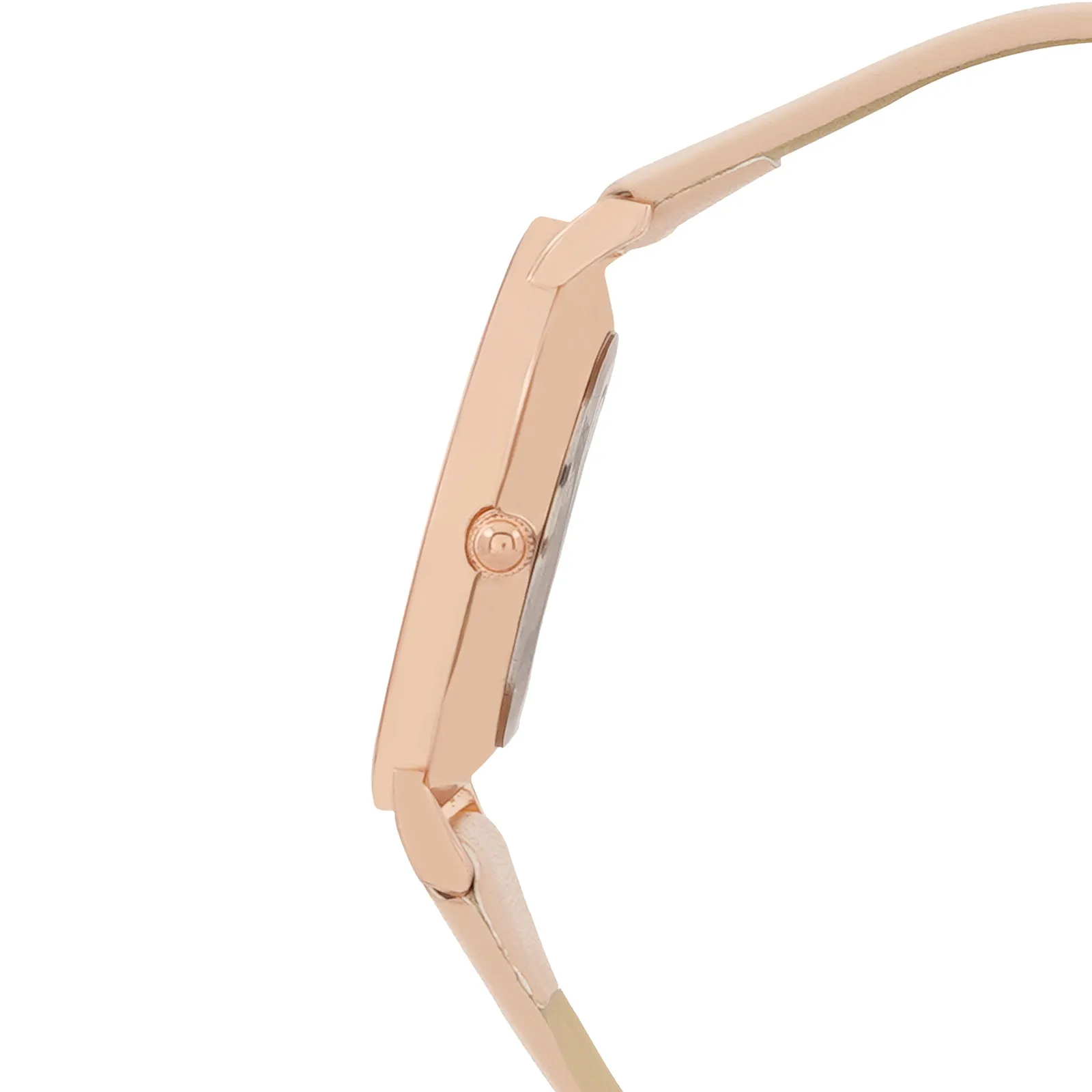 Ethereal Beige PU Strap Watch