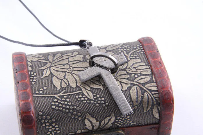 Fashion Cross necklace for men's Scriptures cross necklace statement jewelry