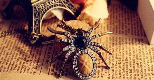 Fashion vintage personality spider necklace