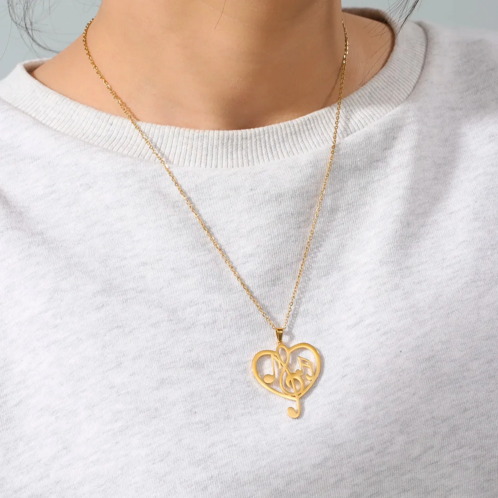 Funki Buys | Necklaces | Women's Treble Note Clef Symbol Music Necklace