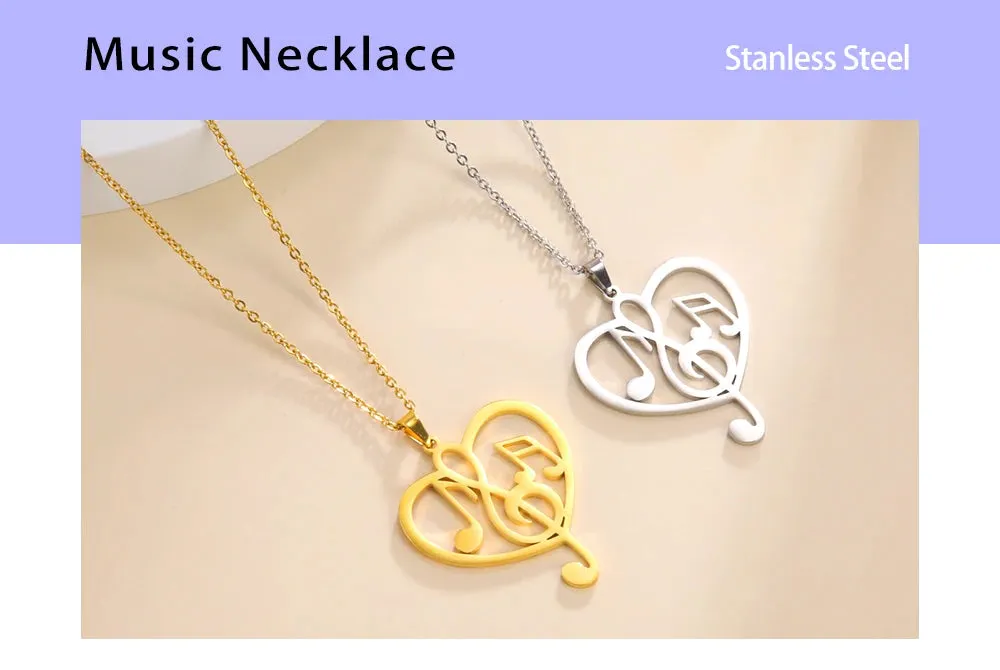 Funki Buys | Necklaces | Women's Treble Note Clef Symbol Music Necklace
