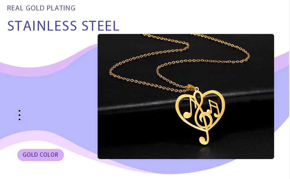 Funki Buys | Necklaces | Women's Treble Note Clef Symbol Music Necklace