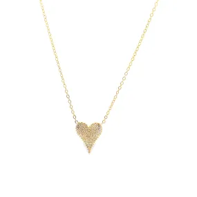 Gold Filled Heart Pendant Rolo Chain Necklace (G90)