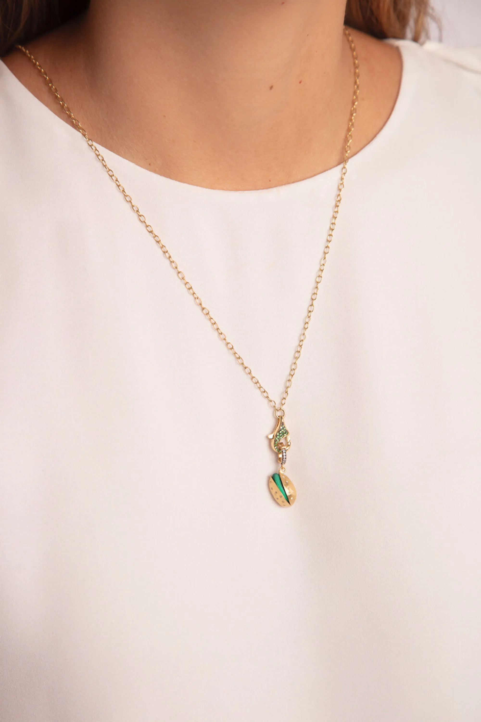 Hook Necklace, Tsavorite