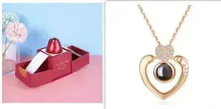 Hot Valentine's Day Gifts Metal Rose Jewelry Gift Box Necklace For Wedding Girlfriend Necklace Gifts