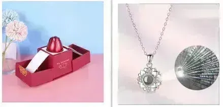 Hot Valentine's Day Gifts Metal Rose Jewelry Gift Box Necklace For Wedding Girlfriend Necklace Gifts