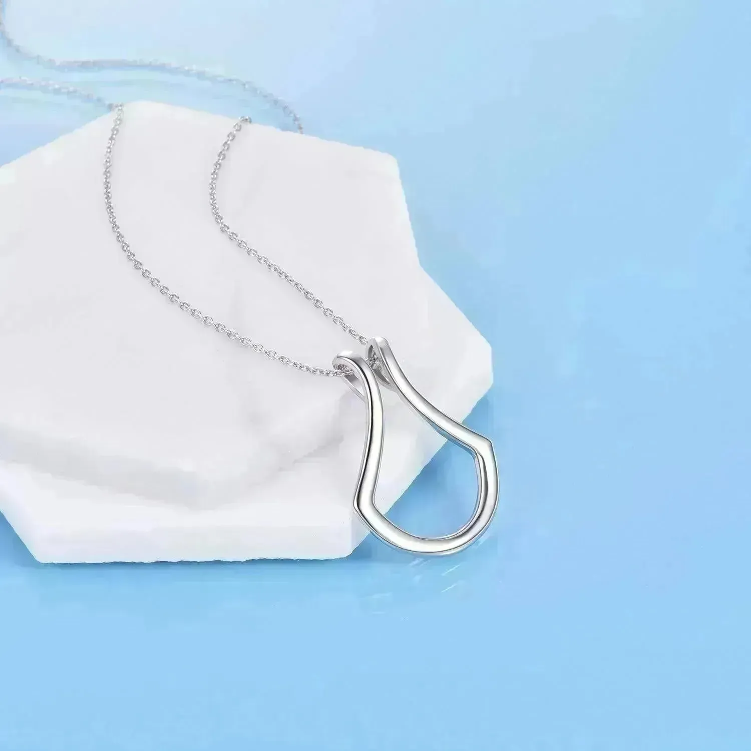 Sterling Silver Ring Holder Necklace Pendant Jewelry for Women