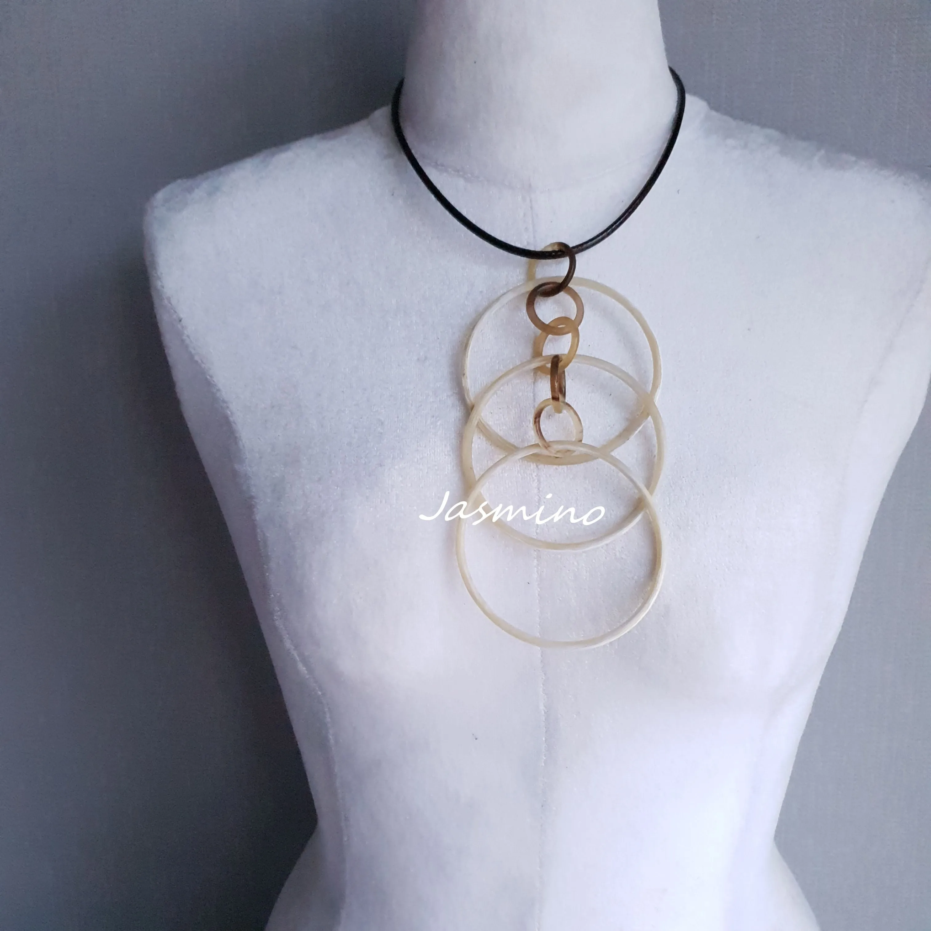 Trendy Handmade Necklace J17939, Source as Natural Buffalo Horn