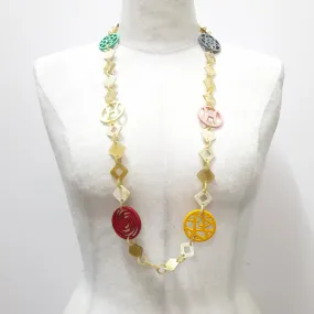 Trendy Handmade Necklace J18221, Made by Buffalo Horn and Lacquer